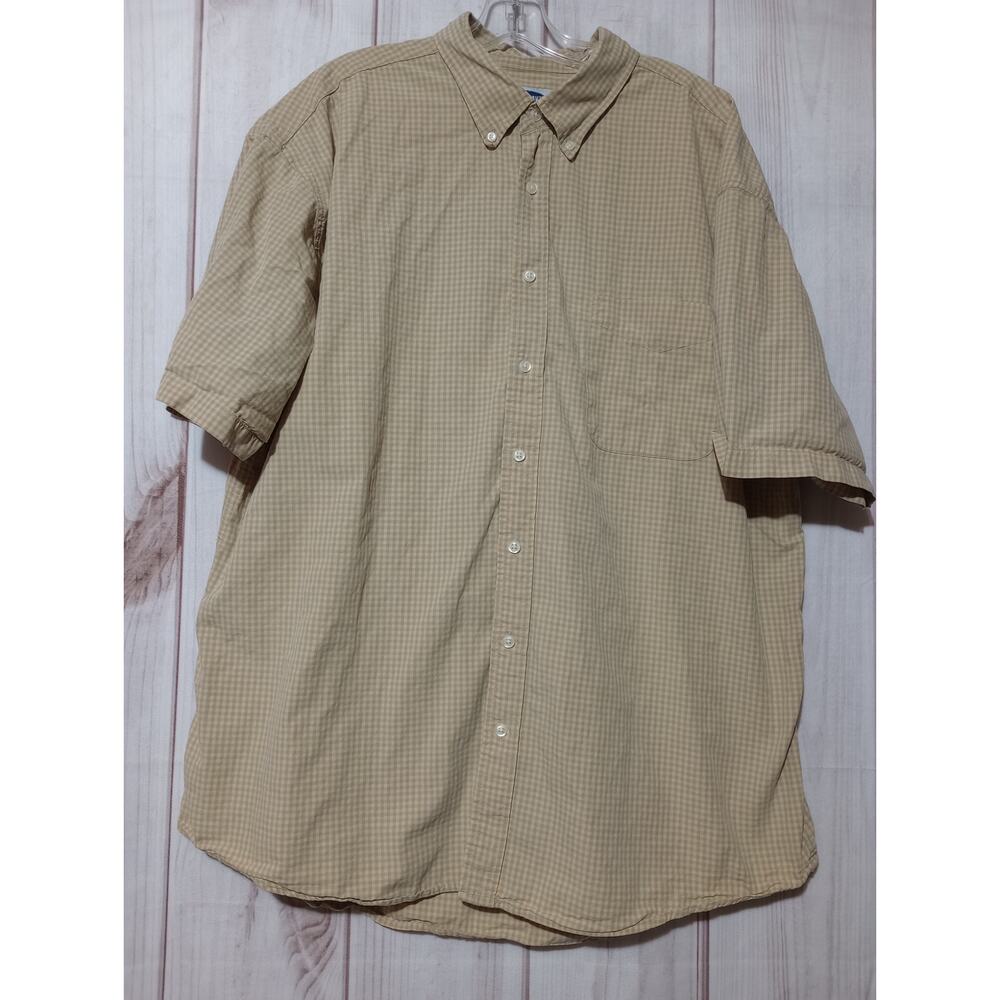 Old Navy Shirt Men's 2xl Yellow Button Front Short Sleeve